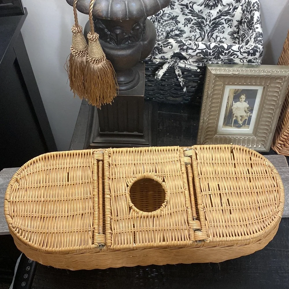 Woven Rattan Tissue Box & Toilet Paper Cover - Natural Tan!